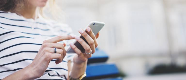 Person using mobile app long covid